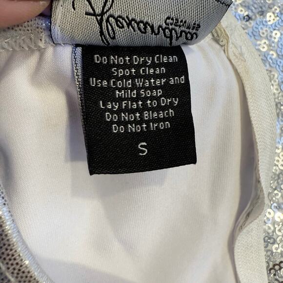 Alexandra Costumes performance gear SHOW silver sequin sleeveless tank S small - Picture 9 of 14